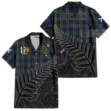 MacLaren (McLaren) Crest Tartan Hawaiian Shirt with New Zealand Silver Fern Half Style