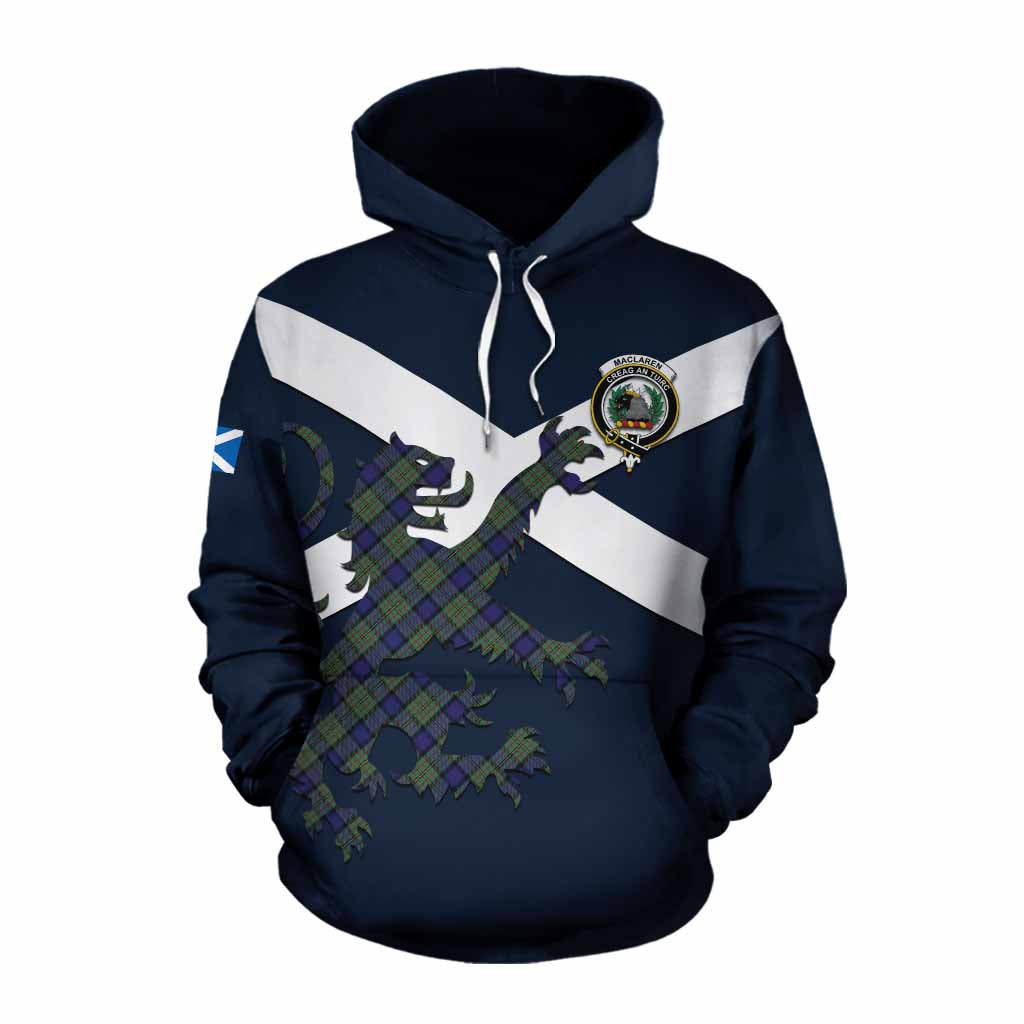 Tartan Vibes Clothing MacLaren (McLaren) Tartan Lion Rampant Cotton Hoodie Proudly Display Your Heritage with Alba Gu Brath and Clan Name