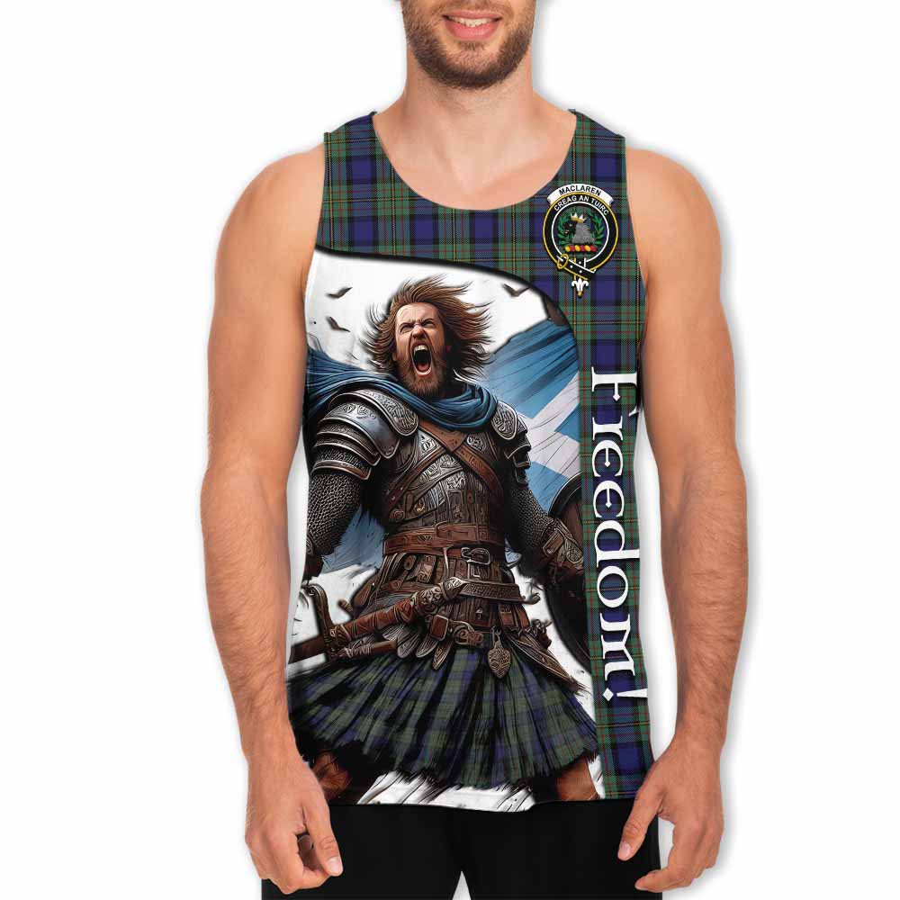 Tartan Vibes Clothing MacLaren (McLaren) Crest Tartan Men's Tank Top Inspired by the Freedom of Scottish Warrior