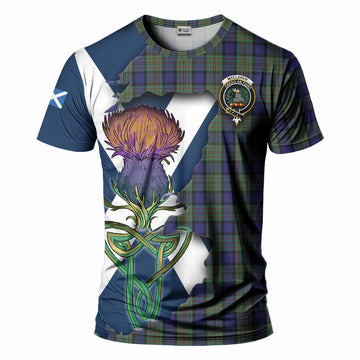 Tartan Vibes Clothing MacLaren (McLaren) Tartan Family Crest T-Shirt Scottish Thistle Celtic Inspired