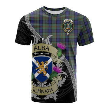 Tartan Vibes Clothing MacLaren (McLaren) Tartan Family Crest Cotton T-shirt Lion Rampant Royal Thistle Shield Celtic Inspired