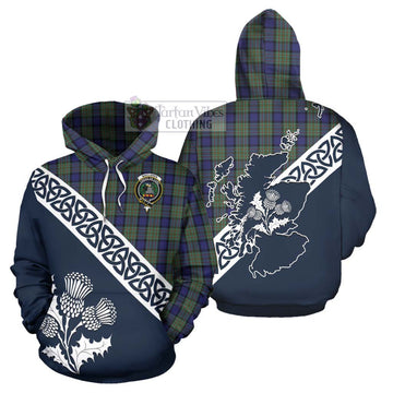 MacLaren (McLaren) Tartan Hoodie Featuring Thistle and Scotland Map