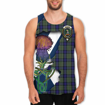 Tartan Vibes Clothing MacLaren (McLaren) Tartan Family Crest Men's Tank Top Scottish Thistle Celtic Inspired