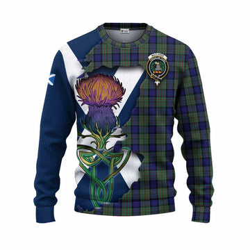 Tartan Vibes Clothing MacLaren (McLaren) Tartan Family Crest Knitted Sweater Scottish Thistle Celtic Inspired
