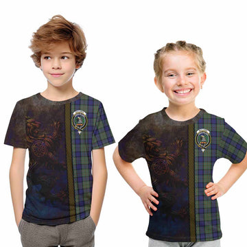 MacLaren (McLaren) Tartan Family Crest Kid T-Shirt Alba Gu Brath Be Brave Lion Ancient Style