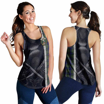 Tartan Vibes Clothing MacLaren (McLaren) Tartan Women's Racerback Tanks with Family Crest Cross Sword Thistle Celtic Vibes