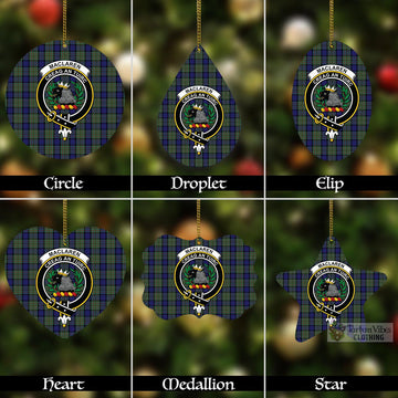 MacLaren (McLaren) Tartan Christmas Aluminium Ornament with Family Crest