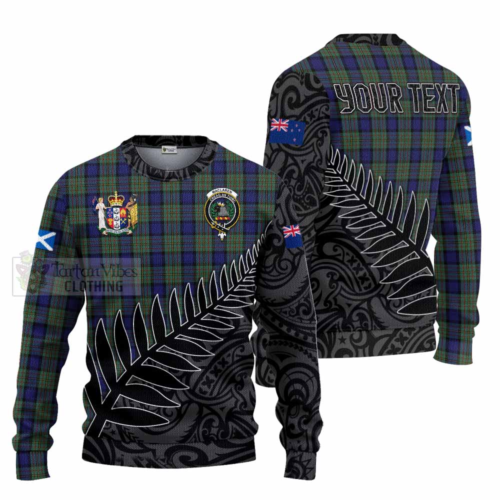 Tartan Vibes Clothing MacLaren (McLaren) Crest Tartan Knitted Sweater with New Zealand Silver Fern Half Style