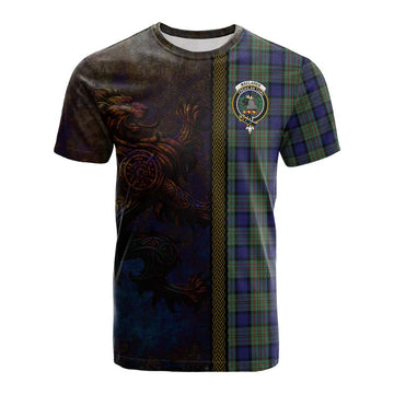 MacLaren (McLaren) Tartan Family Crest Cotton T-shirt Alba Gu Brath Be Brave Lion Ancient Style