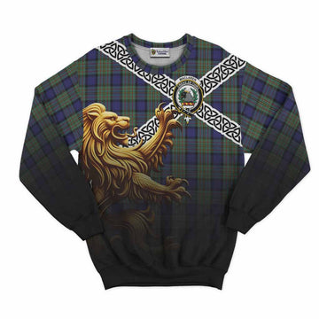 MacLaren (McLaren) Crest Tartan Sweatshirt with Golden Lion Emblem Celtic Style