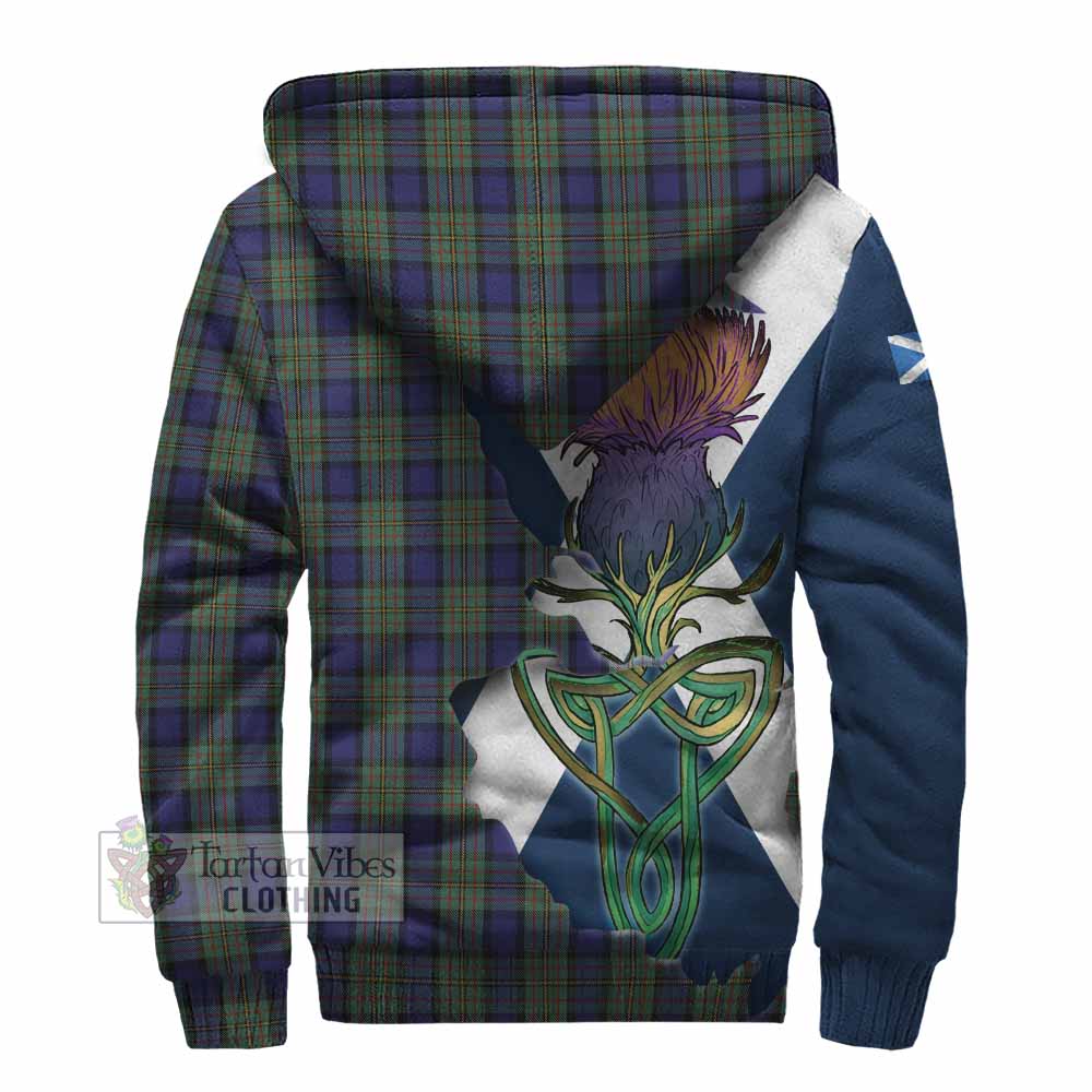 Tartan Vibes Clothing MacLaren (McLaren) Tartan Family Crest Sherpa Hoodie Scottish Thistle Celtic Inspired