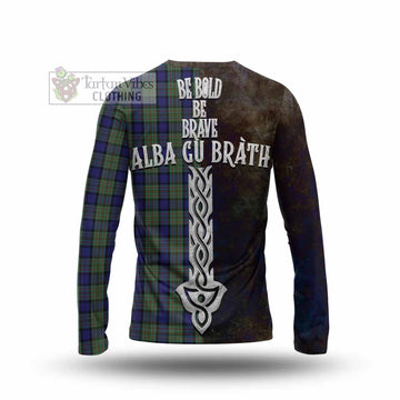 MacLaren (McLaren) Tartan Family Crest Long Sleeve T-Shirt Alba Gu Brath Be Brave Lion Ancient Style
