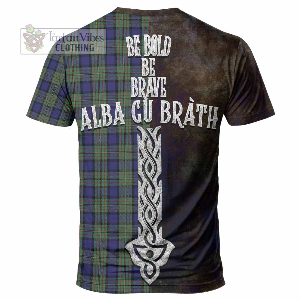 Tartan Vibes Clothing MacLaren (McLaren) Tartan Family Crest T-Shirt Alba Gu Brath Be Brave Lion Ancient Style