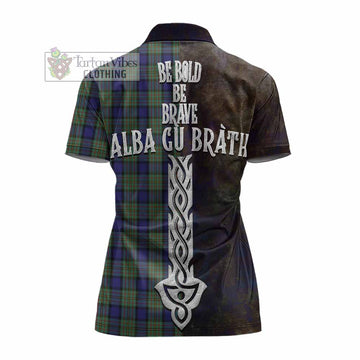 MacLaren (McLaren) Tartan Family Crest Women's Polo Shirt Alba Gu Brath Be Brave Lion Ancient Style