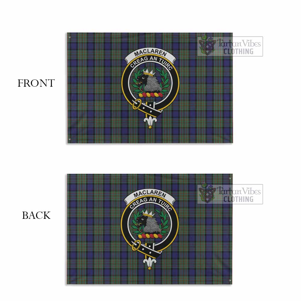 Tartan Vibes Clothing MacLaren (McLaren) Tartan House Flag with Family Crest