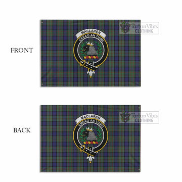 Tartan Vibes Clothing MacLaren (McLaren) Tartan House Flag with Family Crest
