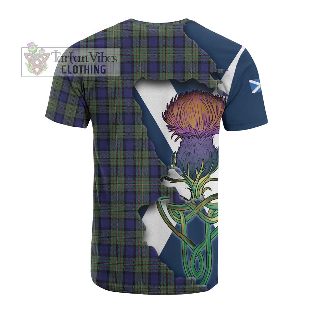 Tartan Vibes Clothing MacLaren (McLaren) Tartan Family Crest Cotton T-shirt Scottish Thistle Celtic Inspired