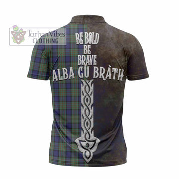 MacLaren (McLaren) Tartan Family Crest Zipper Polo Shirt Alba Gu Brath Be Brave Lion Ancient Style