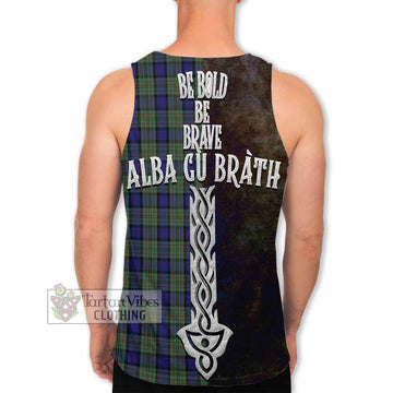 MacLaren (McLaren) Tartan Family Crest Men's Tank Top Alba Gu Brath Be Brave Lion Ancient Style