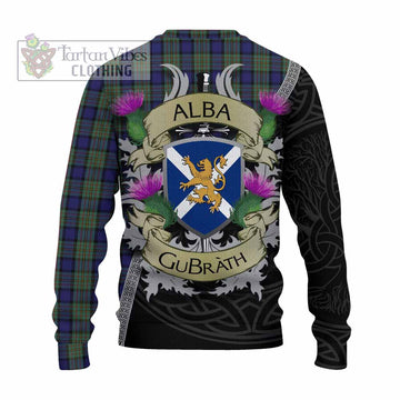 Tartan Vibes Clothing MacLaren (McLaren) Tartan Family Crest Knitted Sweater Lion Rampant Royal Thistle Shield Celtic Inspired