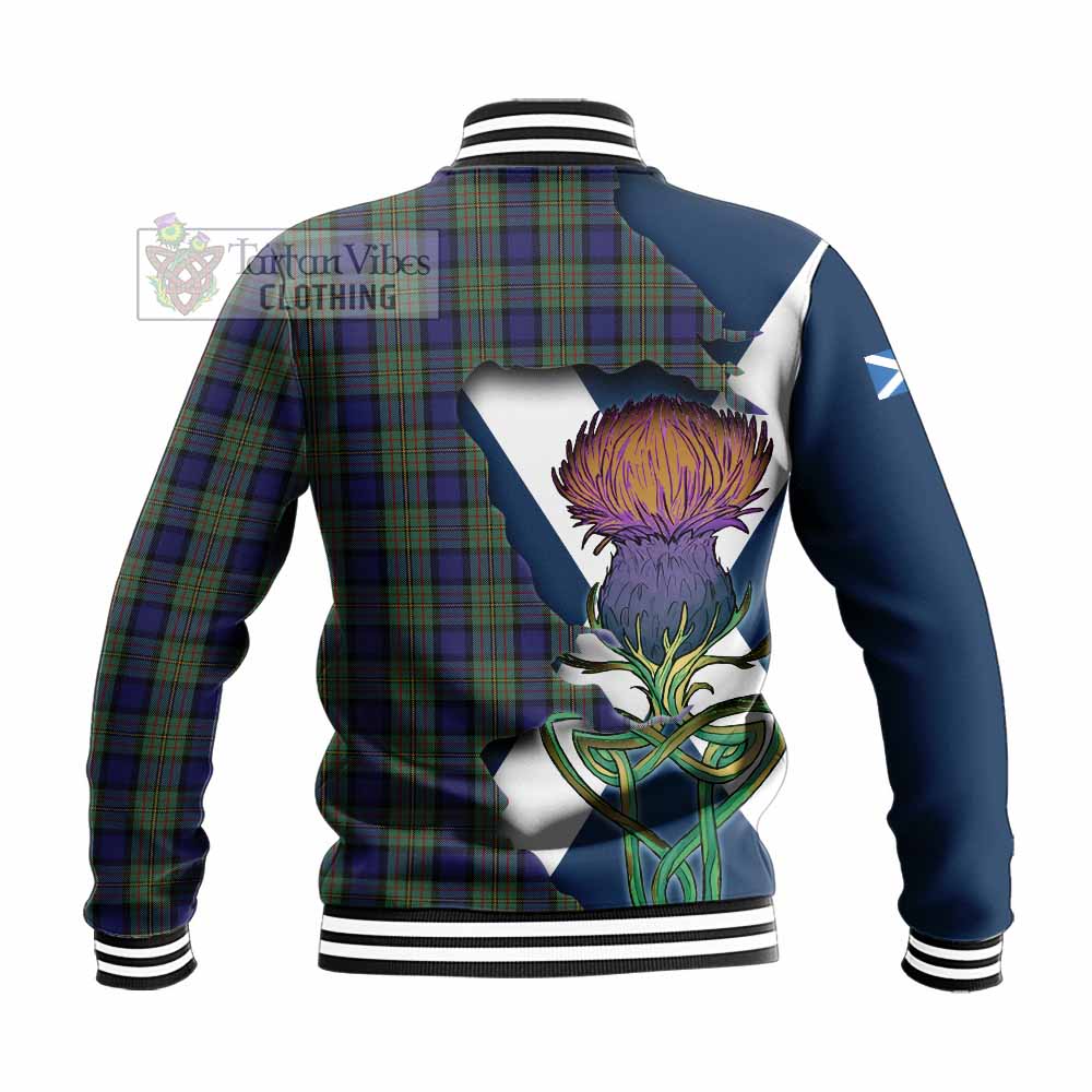 Tartan Vibes Clothing MacLaren (McLaren) Tartan Family Crest Baseball Jacket Scottish Thistle Celtic Inspired