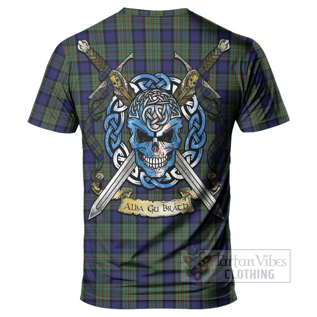 MacLaren (McLaren) Tartan T-Shirt with Family Crest Celtic Skull Style - Tartan Vibes Clothing
