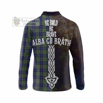 MacLaren (McLaren) Tartan Family Crest Long Sleeve Polo Shirt Alba Gu Brath Be Brave Lion Ancient Style