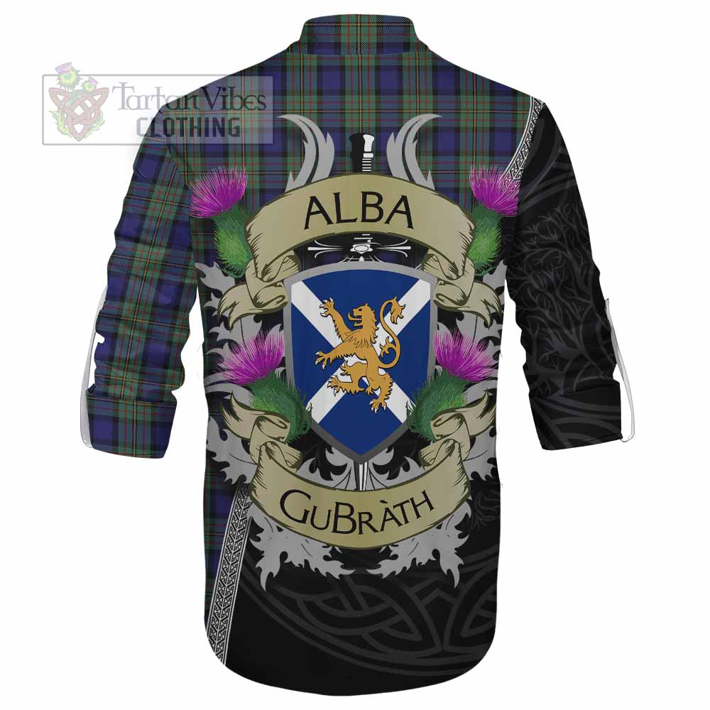 Tartan Vibes Clothing MacLaren (McLaren) Tartan Family Crest Ghillie Kilt Shirt Lion Rampant Royal Thistle Shield Celtic Inspired