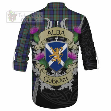Tartan Vibes Clothing MacLaren (McLaren) Tartan Family Crest Ghillie Kilt Shirt Lion Rampant Royal Thistle Shield Celtic Inspired