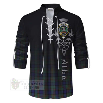 Tartan Vibes Clothing MacLaren (McLaren) Tartan Ghillie Kilt Shirt Featuring Alba Gu Brath Family Crest Celtic Inspired