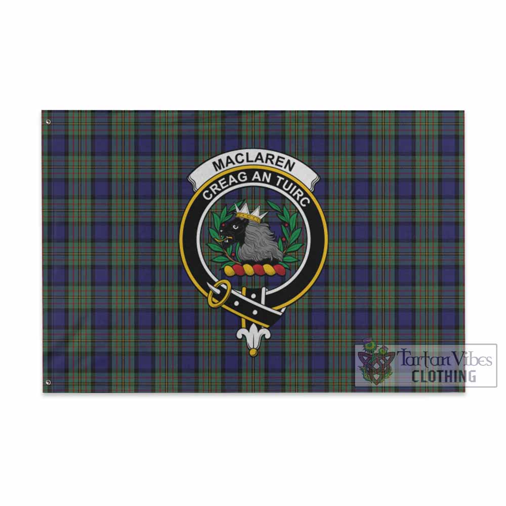 Tartan Vibes Clothing MacLaren (McLaren) Tartan House Flag with Family Crest