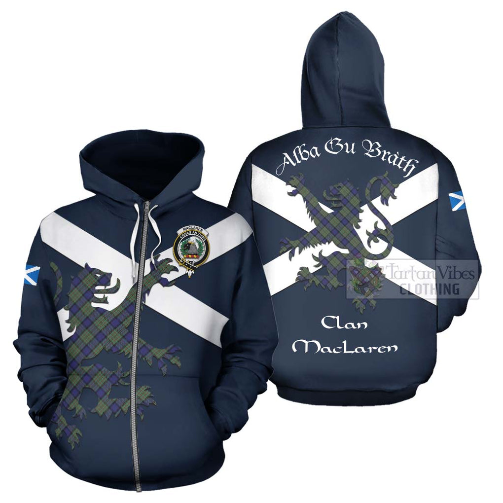Tartan Vibes Clothing MacLaren (McLaren) Tartan Lion Rampant Hoodie – Proudly Display Your Heritage with Alba Gu Brath and Clan Name