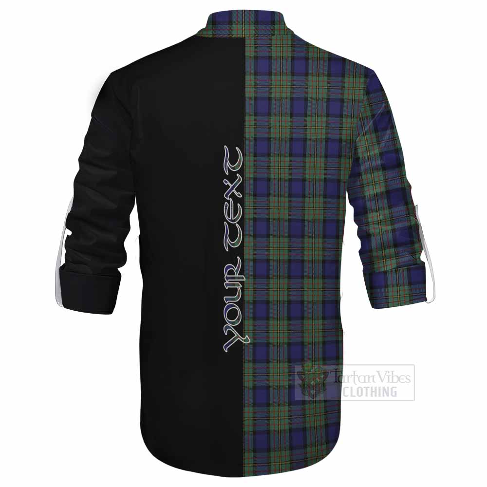 Tartan Vibes Clothing MacLaren (McLaren) Tartan Ghillie Kilt Shirt with Family Crest and Half Of Me Style