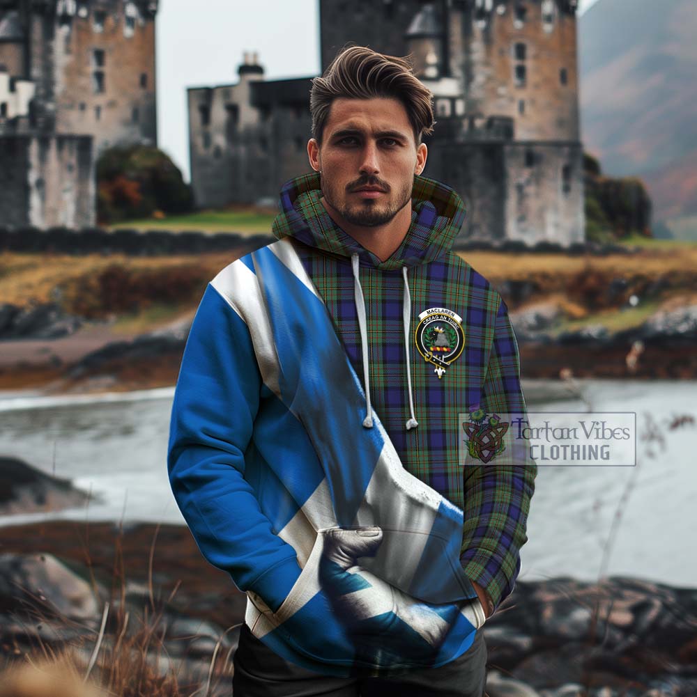 Tartan Vibes Clothing MacLaren (McLaren) Tartan Cotton Hoodie with Family Crest Scotland Patriotic Style