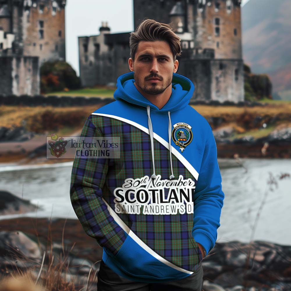 Tartan Vibes Clothing MacLaren (McLaren) Family Crest Tartan Cotton Hoodie Celebrate Saint Andrew's Day in Style