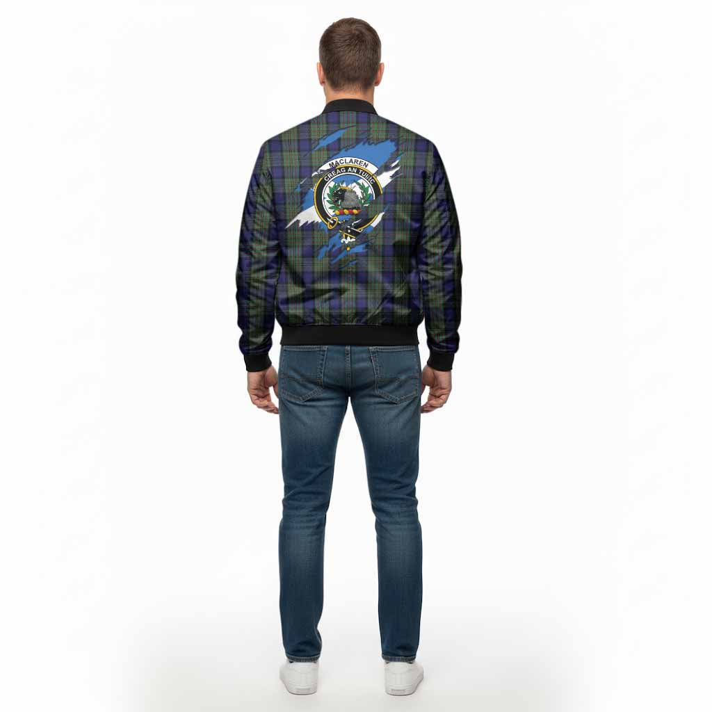 MacLaren (McLaren) Clan Crest In Me Tartan Bomber Jacket Scotland Flag Style