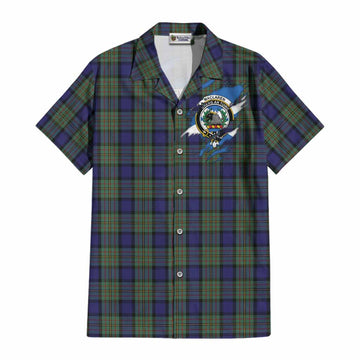 MacLaren (McLaren) Clan Crest In Me Tartan Cotton Hawaiian Shirt Scotland Flag Style