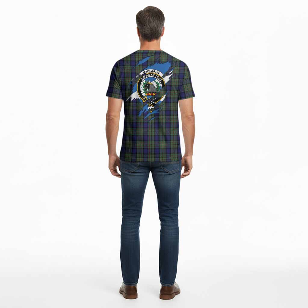 MacLaren (McLaren) Clan Crest In Me Tartan Cotton T-shirt Scotland Flag Style