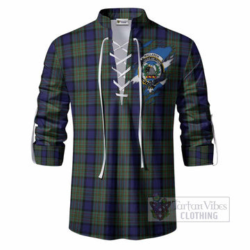 MacLaren (McLaren) Clan Crest In Me Tartan Ghillie Shirt Scotland Flag Style