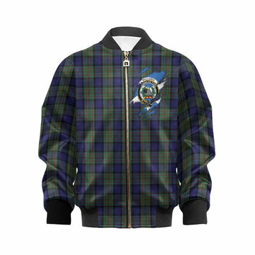 MacLaren (McLaren) Clan Crest In Me Tartan Kid Bomber Jacket Scotland Flag Style