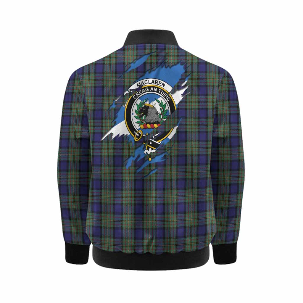 MacLaren (McLaren) Clan Crest In Me Tartan Kid Bomber Jacket Scotland Flag Style