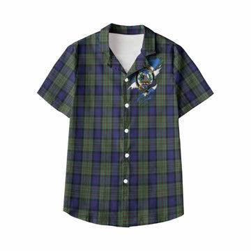 MacLaren (McLaren) Clan Crest In Me Tartan Kid Hawaiian Shirt Scotland Flag Style