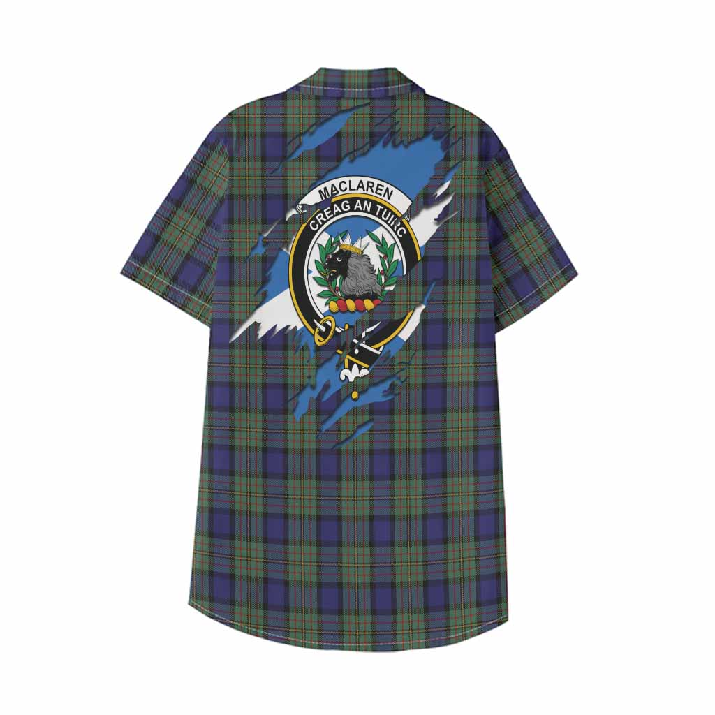 MacLaren (McLaren) Clan Crest In Me Tartan Kid Hawaiian Shirt Scotland Flag Style