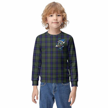 MacLaren (McLaren) Clan Crest In Me Tartan Kid Knitted Sweatshirt Scotland Flag Style