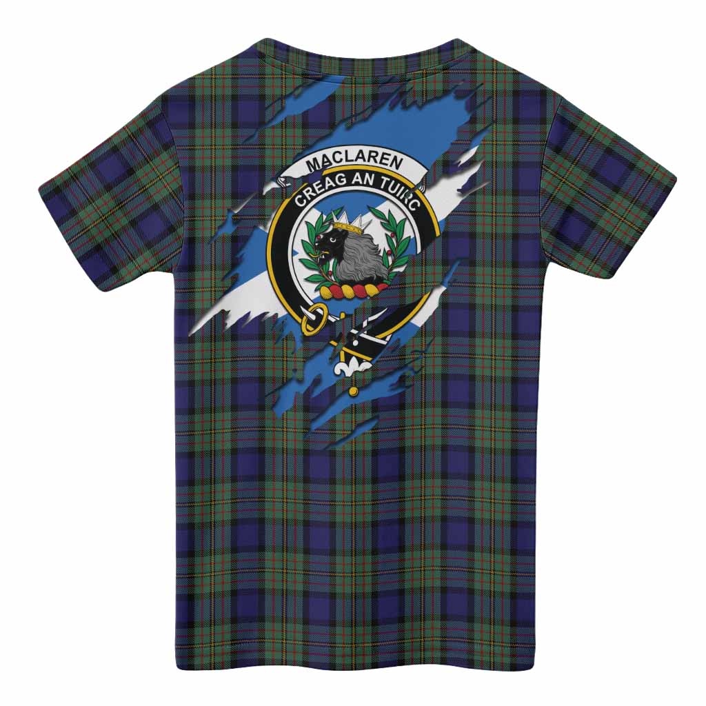 MacLaren (McLaren) Clan Crest In Me Tartan Kid T-shirt Scotland Flag Style