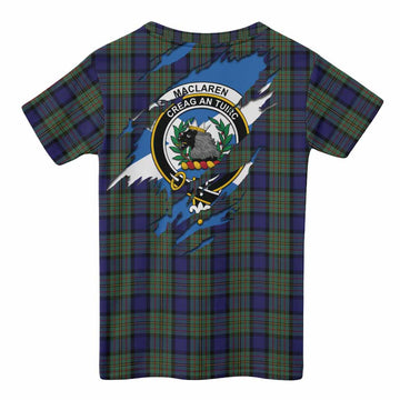 MacLaren (McLaren) Clan Crest In Me Tartan Kid T-shirt Scotland Flag Style