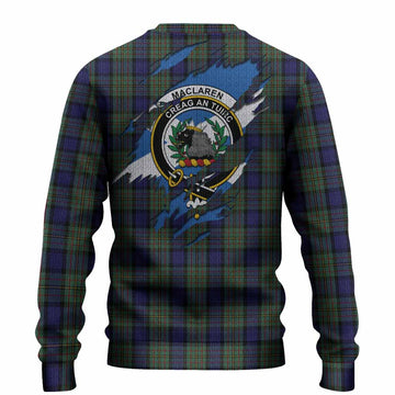 MacLaren (McLaren) Clan Crest In Me Tartan Knitted Sweater Scotland Flag Style