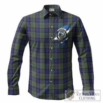 MacLaren (McLaren) Clan Crest In Me Tartan Long Sleeve Button Shirts Scotland Flag Style