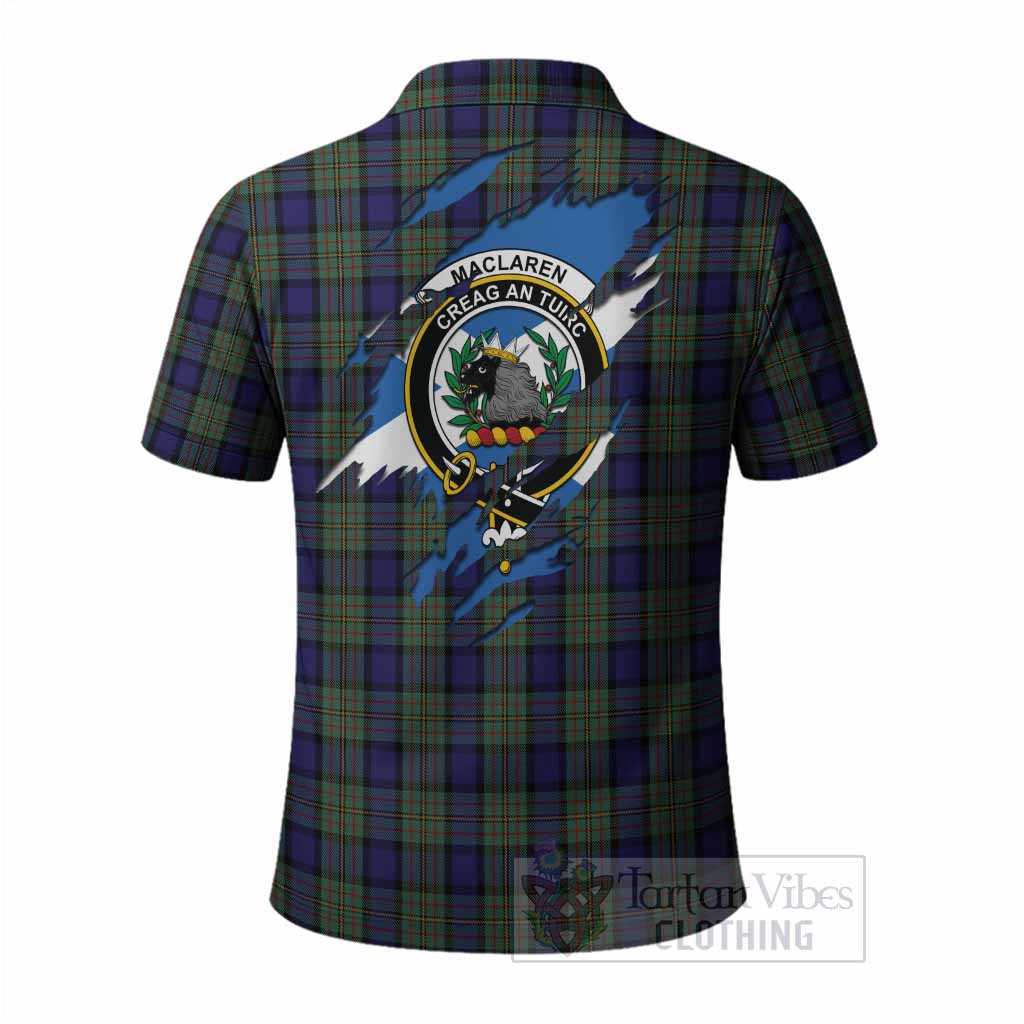 MacLaren (McLaren) Clan Crest In Me Tartan Polo Shirt Scotland Flag Style