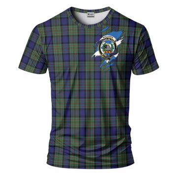 MacLaren (McLaren) Clan Crest In Me Tartan T-Shirt Scotland Flag Style